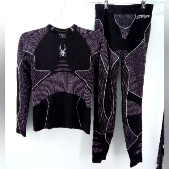 SPYDER SEAMLESS COMPRESSION TOP BOTTOM M/L Kids Boys Children Base Layer Set
